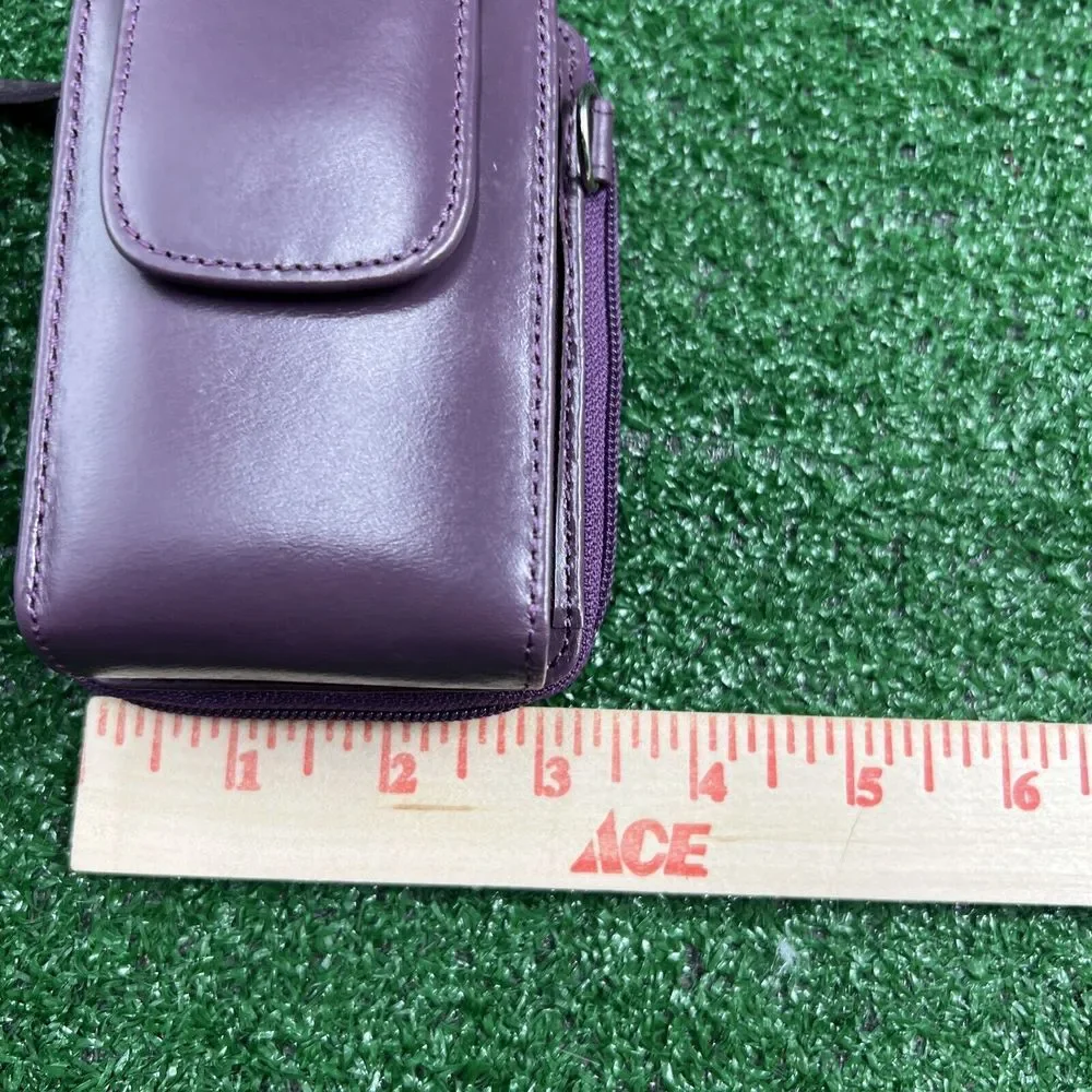 WalletBe Genuine Calf Skin Leather  Wallet Cell‎ Phone Case Purple New In Box